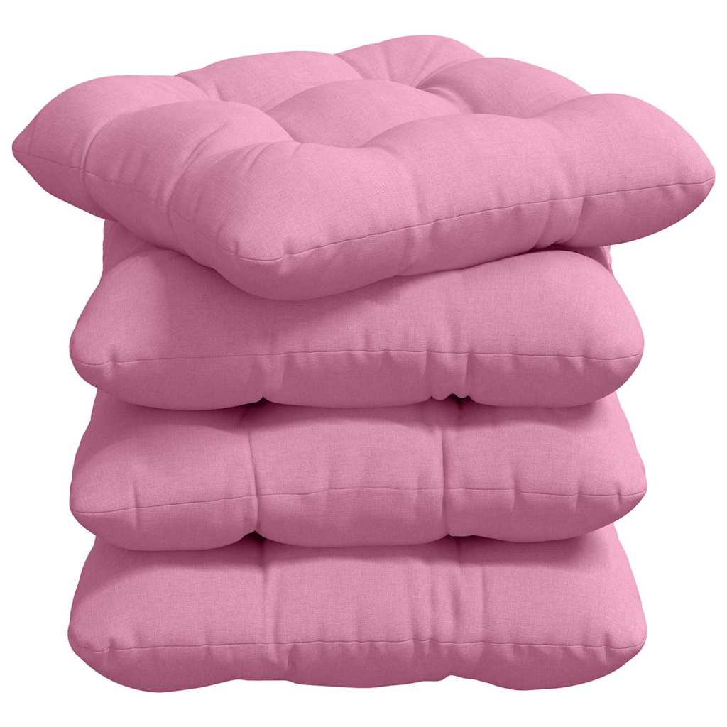 vidaXL Poduszki na siedziska 4 pcs Różowy 40 x 40 x 12 cm tkanina