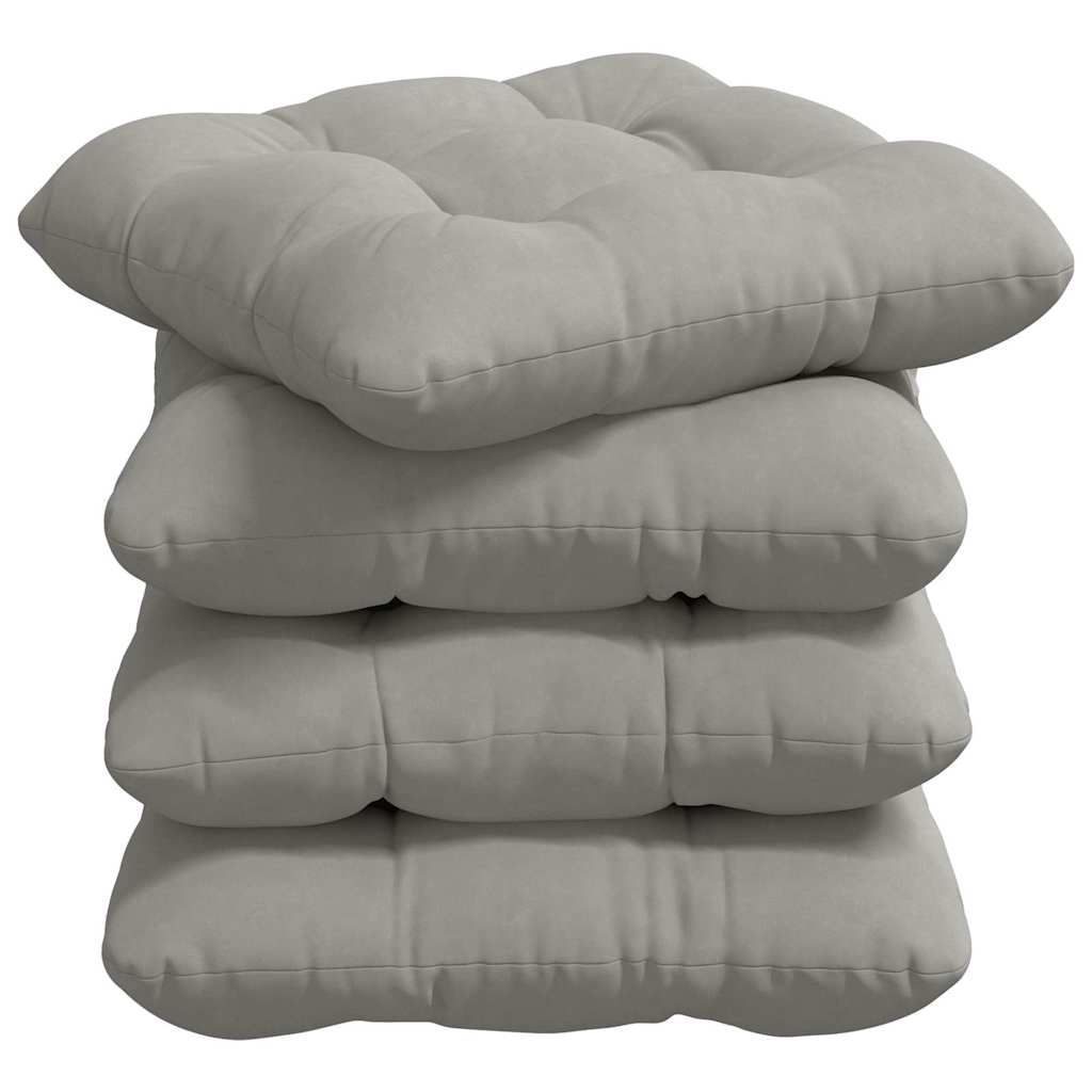 vidaXL Poduszki na siedziska 4 pcs Jasnoszary 40 x 40 cm