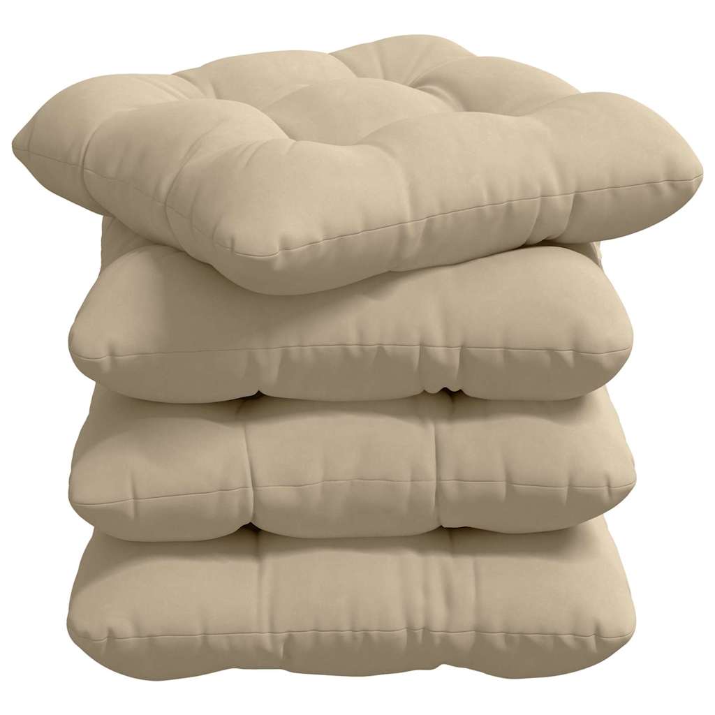 vidaXL Poduszki na siedziska 4 pcs Kremowy 40 x 40 cm