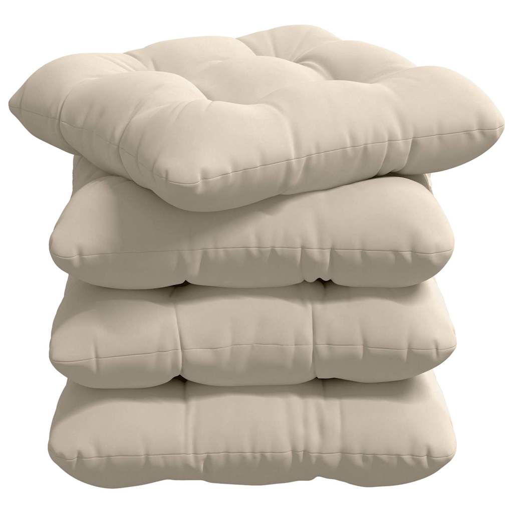 vidaXL Poduszki na siedziska 4 pcs Beżowy 40 x 40 cm