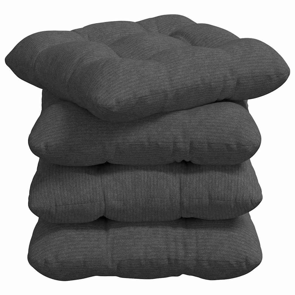 vidaXL Poduszki na siedziska 4 pcs Ciemnoszary 40 x 40 cm