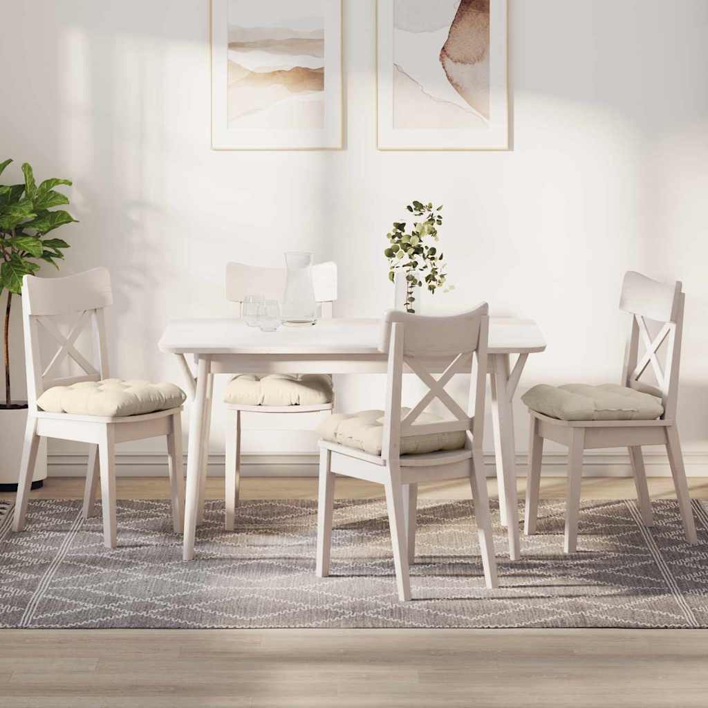 vidaXL Poduszki na siedziska 4 pcs Kremowy 40 x 40 cm