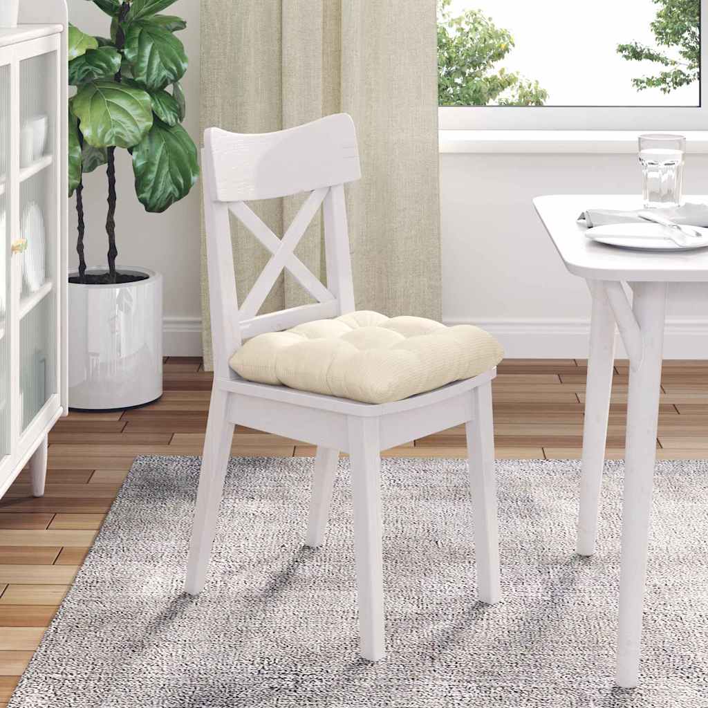 vidaXL Poduszki na siedziska 4 pcs Kremowy 40 x 40 cm