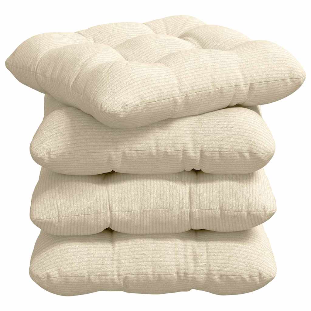 vidaXL Poduszki na siedziska 4 pcs Kremowy 40 x 40 cm