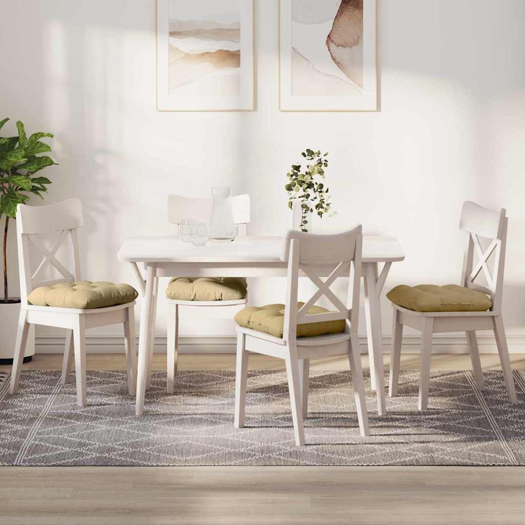 vidaXL Poduszki na siedziska 4 pcs Szary zielony 40 x 40 cm