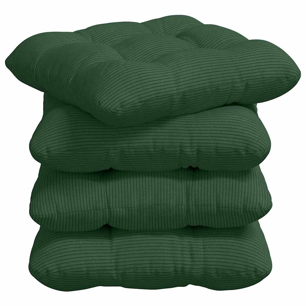 vidaXL Poduszki na siedziska 4 pcs Ciemna zieleń 40 x 40 cm