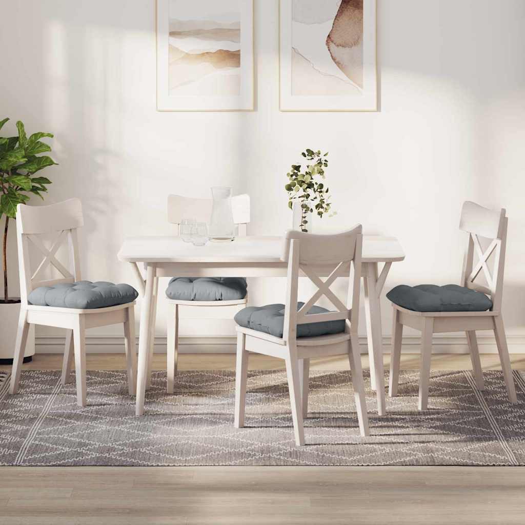 vidaXL Poduszki na siedziska 4 pcs Jasnoszary 45 x 45 x 12 cm tkanina