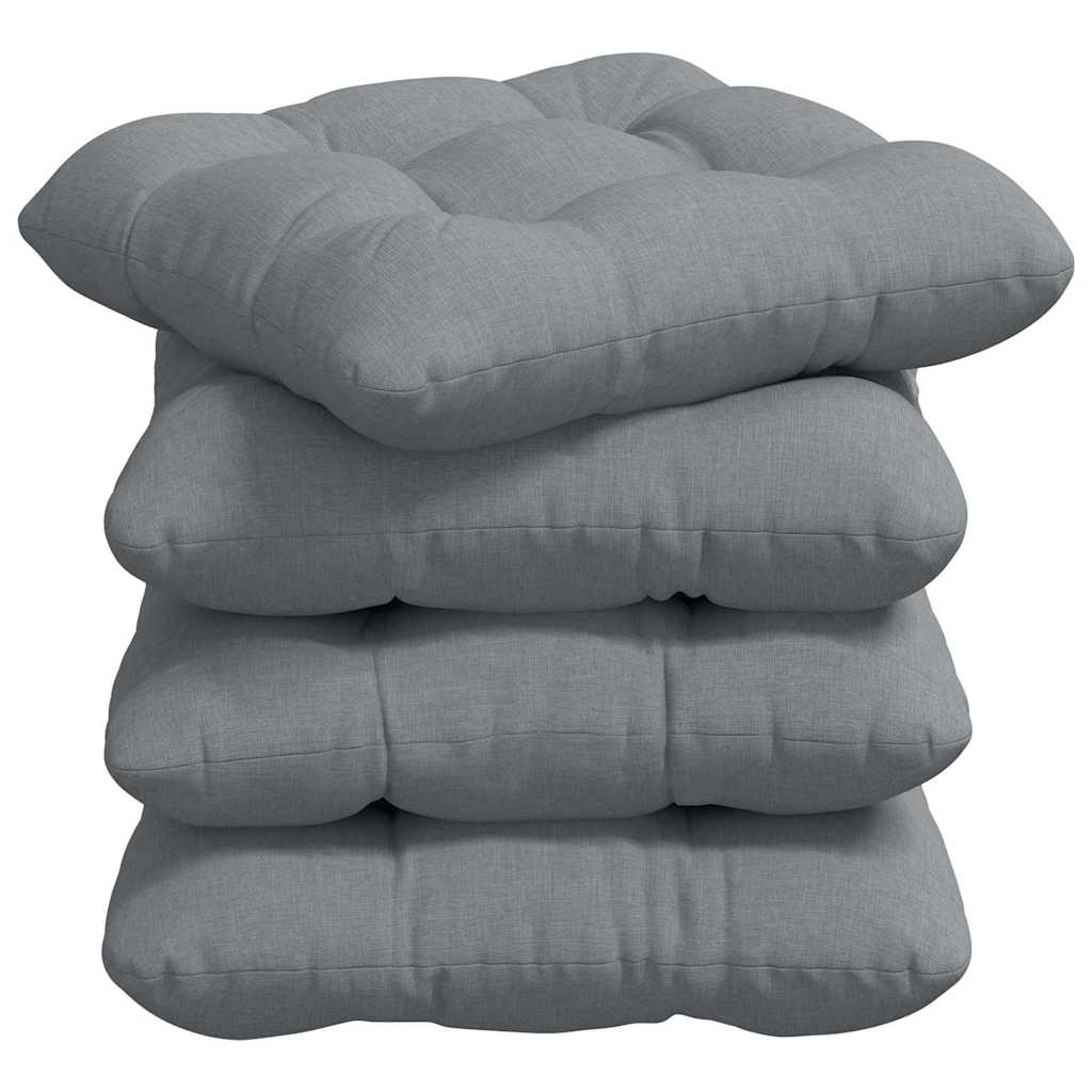 vidaXL Poduszki na siedziska 4 pcs Jasnoszary 45 x 45 x 12 cm tkanina