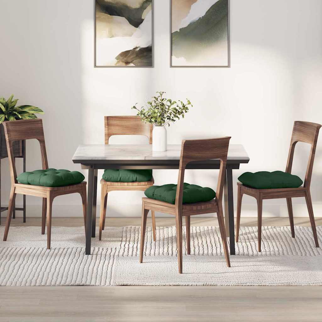 vidaXL Poduszki na siedziska 4 pcs Ciemna zieleń 45 x 45 cm