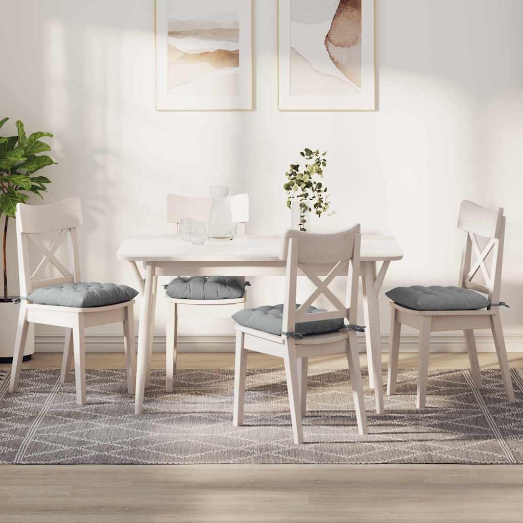 vidaXL Poduszki na siedziska 4 pcs Jasnoszary 40 x 40 x 6 cm tkanina