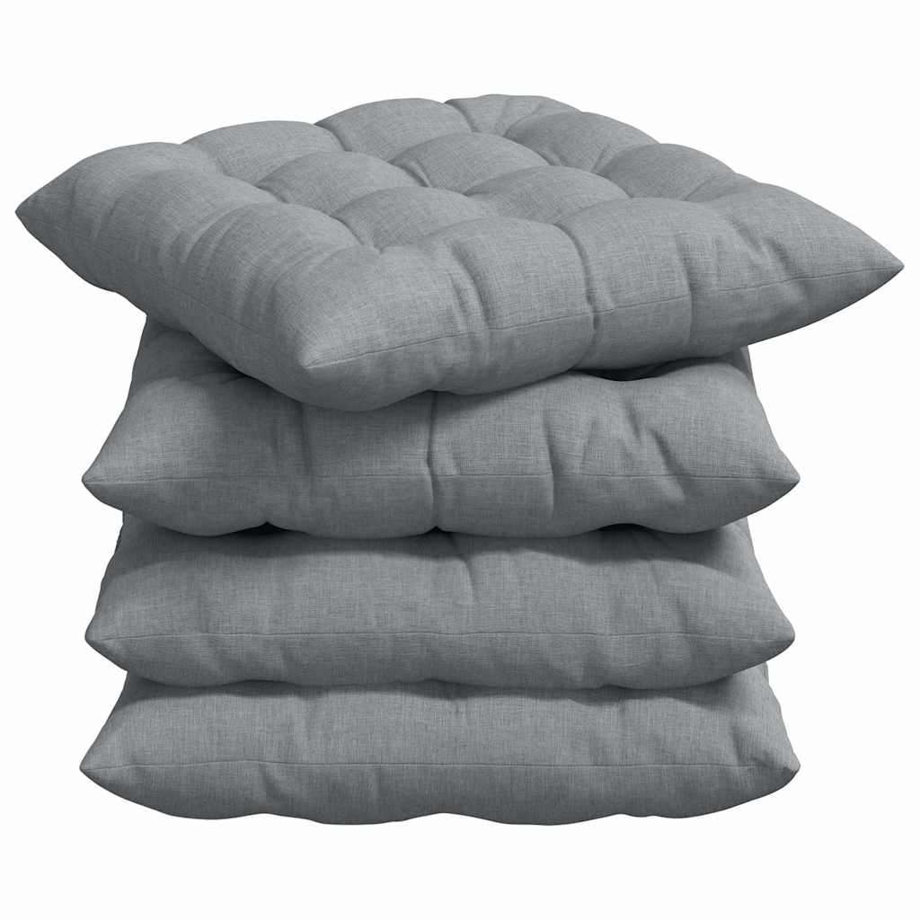 vidaXL Poduszki na siedziska 4 pcs Jasnoszary 40 x 40 x 6 cm tkanina