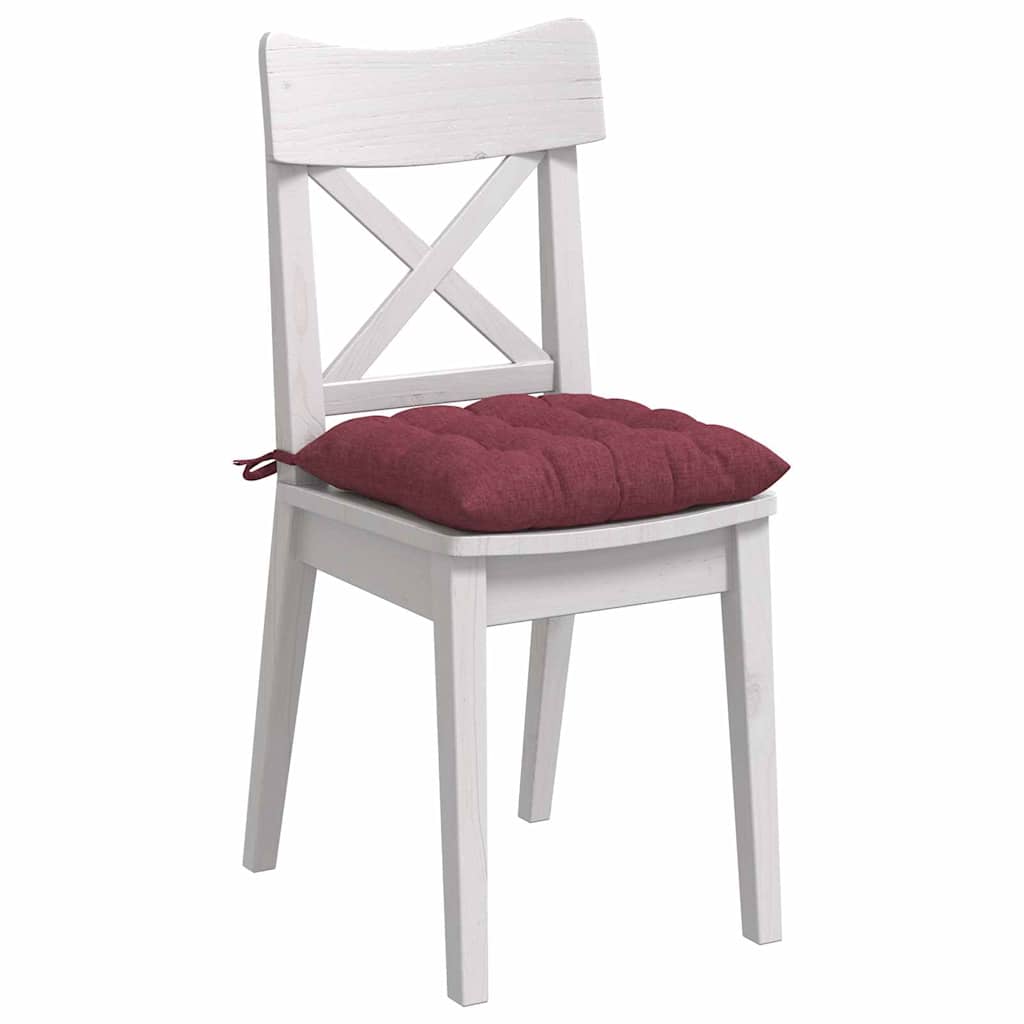 vidaXL Poduszki na siedziska 4 pcs Czerwone wino 40 x 40 x 6 cm