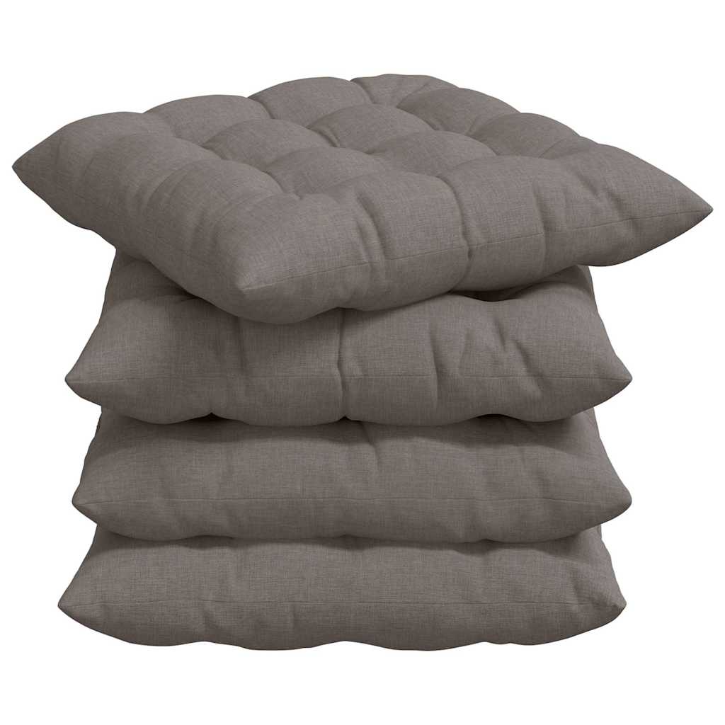 vidaXL Poduszki na siedziska 4 pcs Ciemnoszary 40 x 40 x 6 cm tkanina