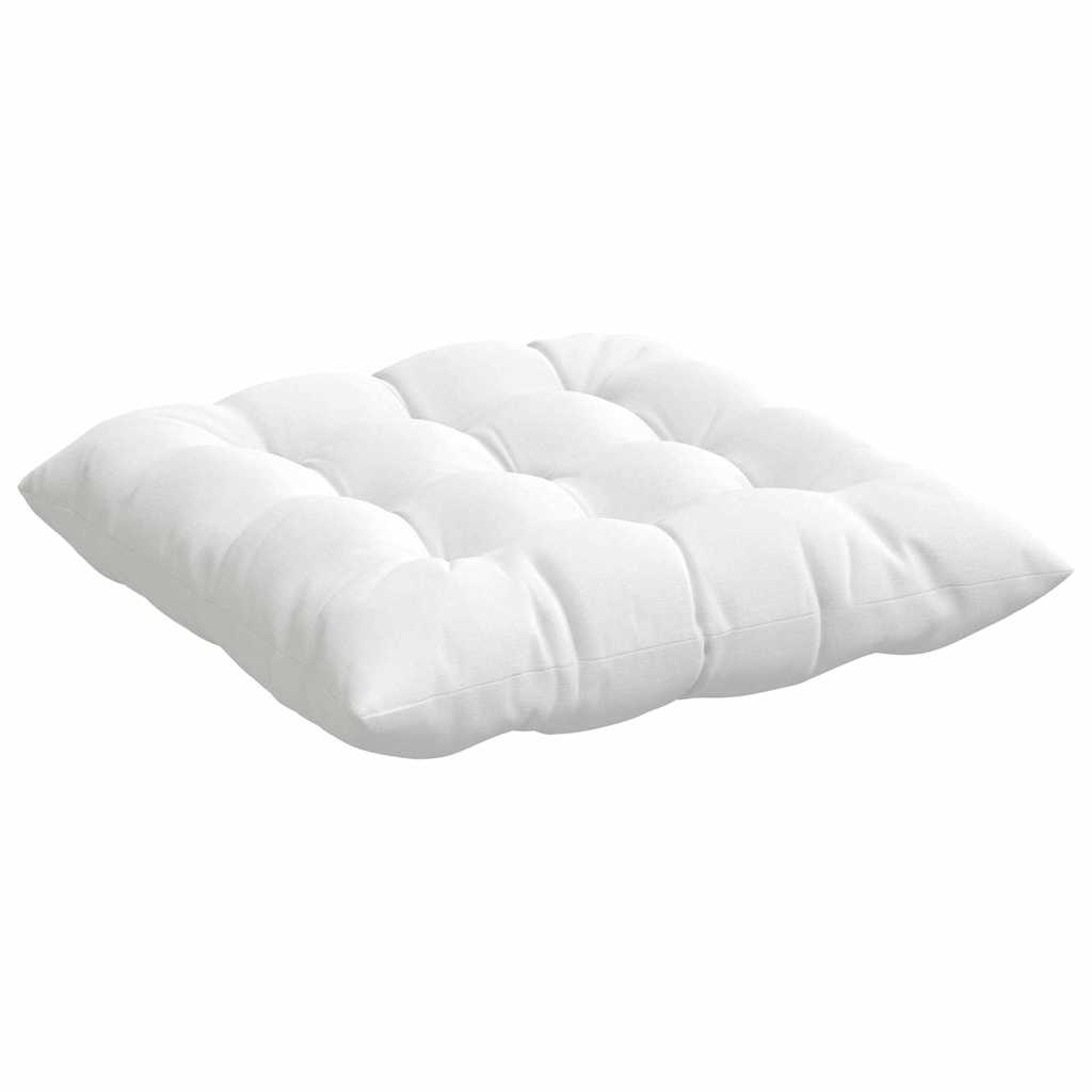 vidaXL Poduszki na siedziska 4 pcs Biały 40 x 40 x 6 cm tkanina