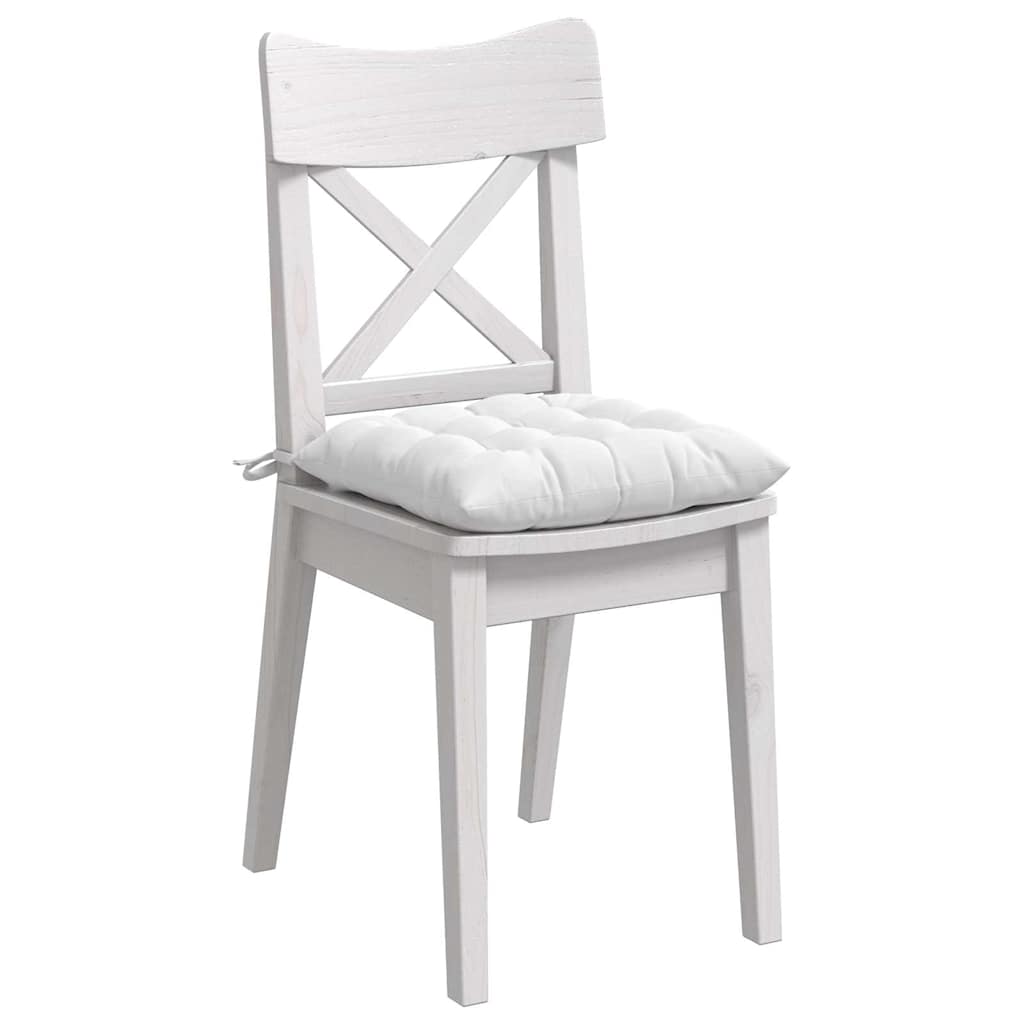 vidaXL Poduszki na siedziska 4 pcs Biały 40 x 40 x 6 cm tkanina