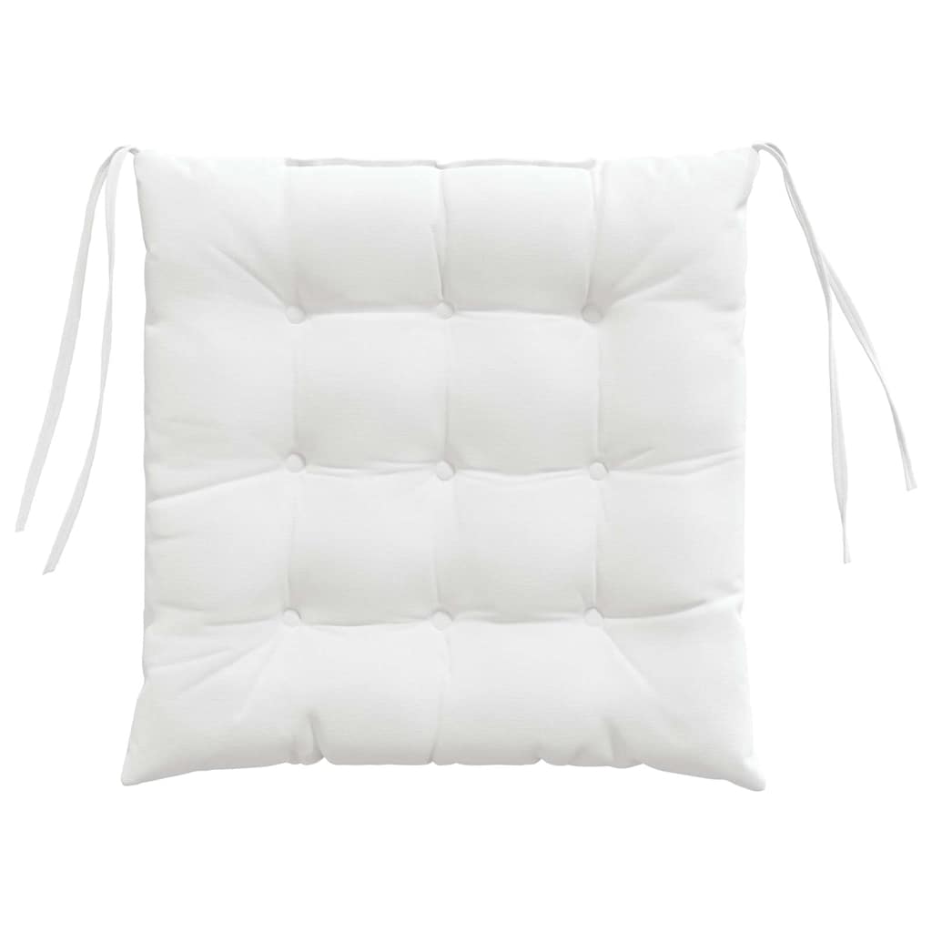 vidaXL Poduszki na siedziska 4 pcs Biały 40 x 40 x 6 cm tkanina