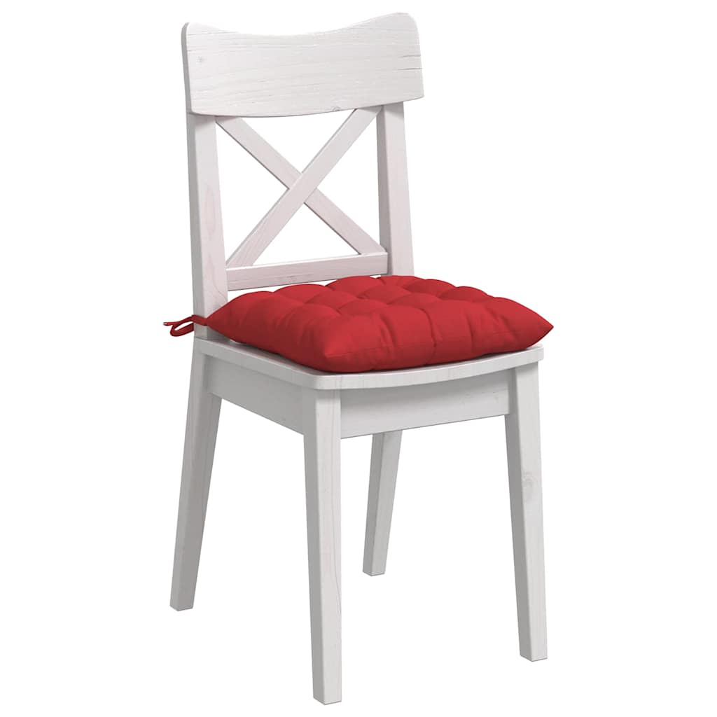 vidaXL Poduszki na siedziska 4 pcs Czerwony 40 x 40 x 6 cm tkanina