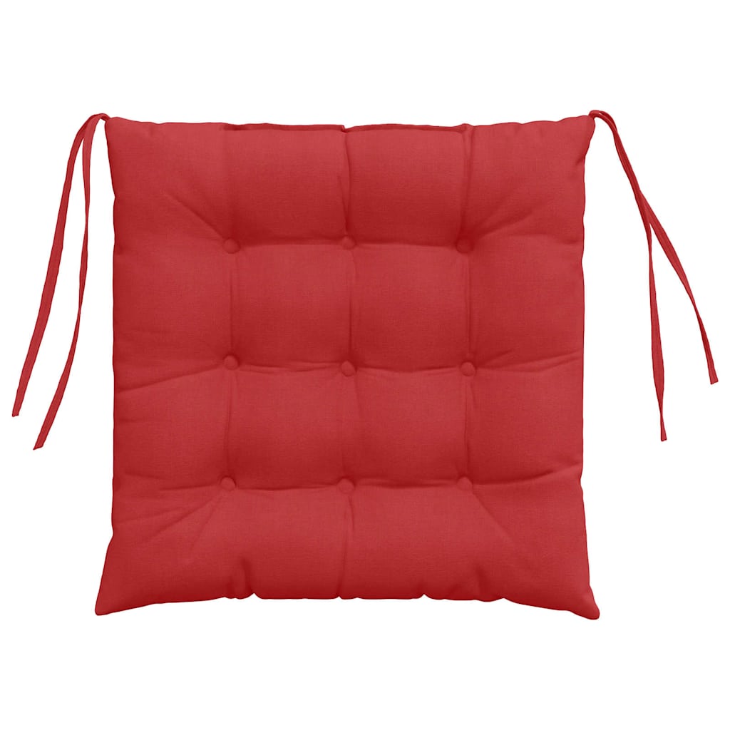 vidaXL Poduszki na siedziska 4 pcs Czerwony 40 x 40 x 6 cm tkanina