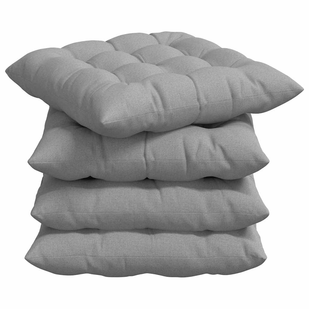 vidaXL Poduszki na siedziska 4 pcs Szary chmur 40 x 40 x 6 cm tkanina