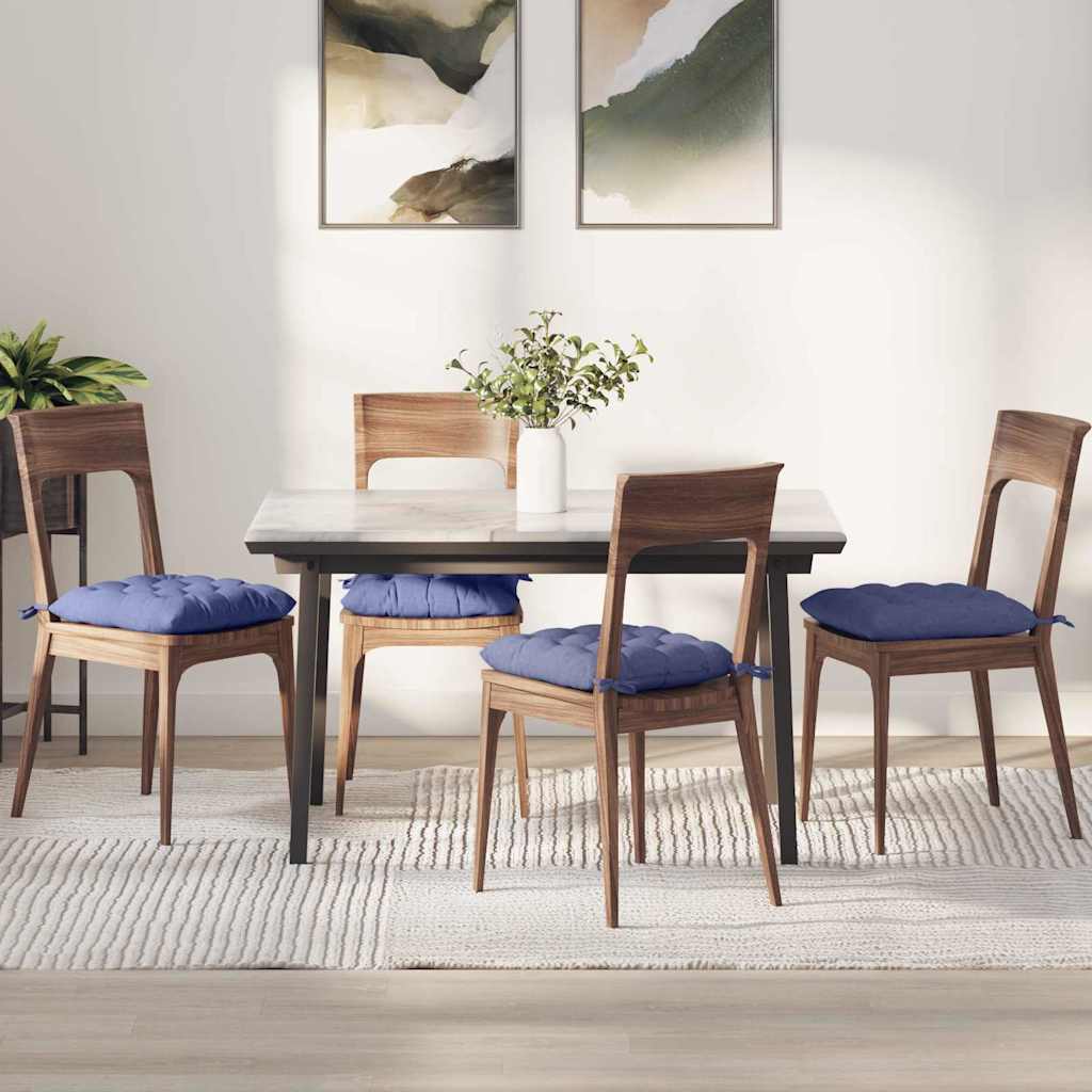 vidaXL Poduszki na siedziska 4 pcs Niebieski dżins 40 x 40 x 6 cm