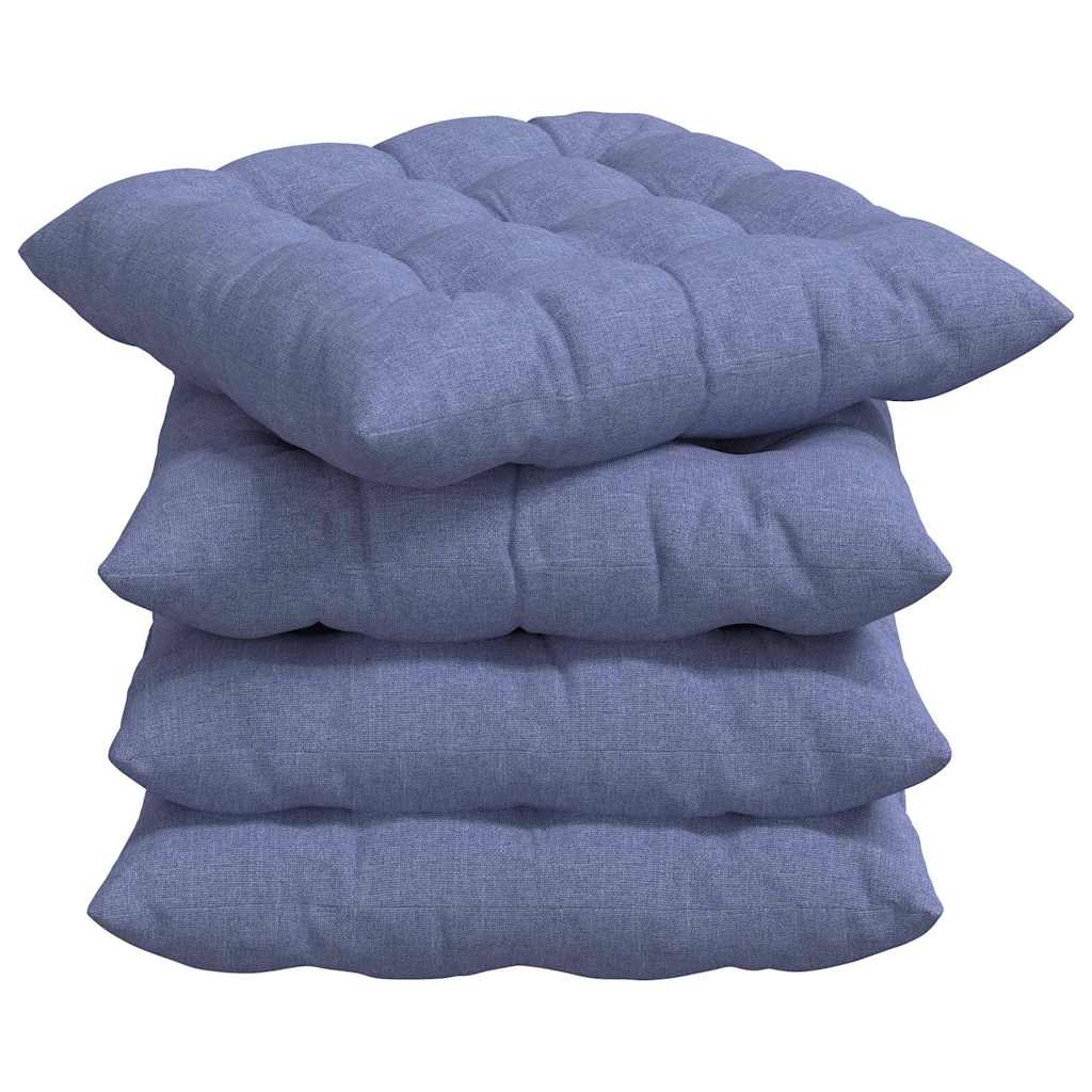 vidaXL Poduszki na siedziska 4 pcs Niebieski dżins 40 x 40 x 6 cm