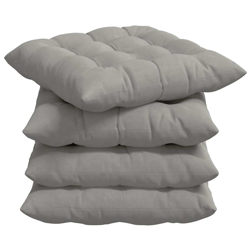 vidaXL Poduszki na siedziska 4 pcs Jasnoszary 40 x 40 x 6 cm