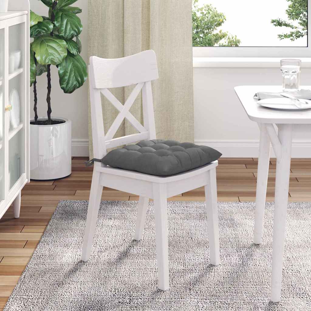vidaXL Poduszki na siedziska 4 pcs Ciemnoszary 40 x 40 x 6 cm