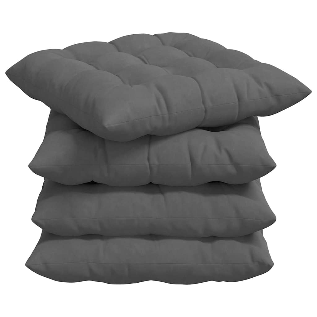 vidaXL Poduszki na siedziska 4 pcs Ciemnoszary 40 x 40 x 6 cm