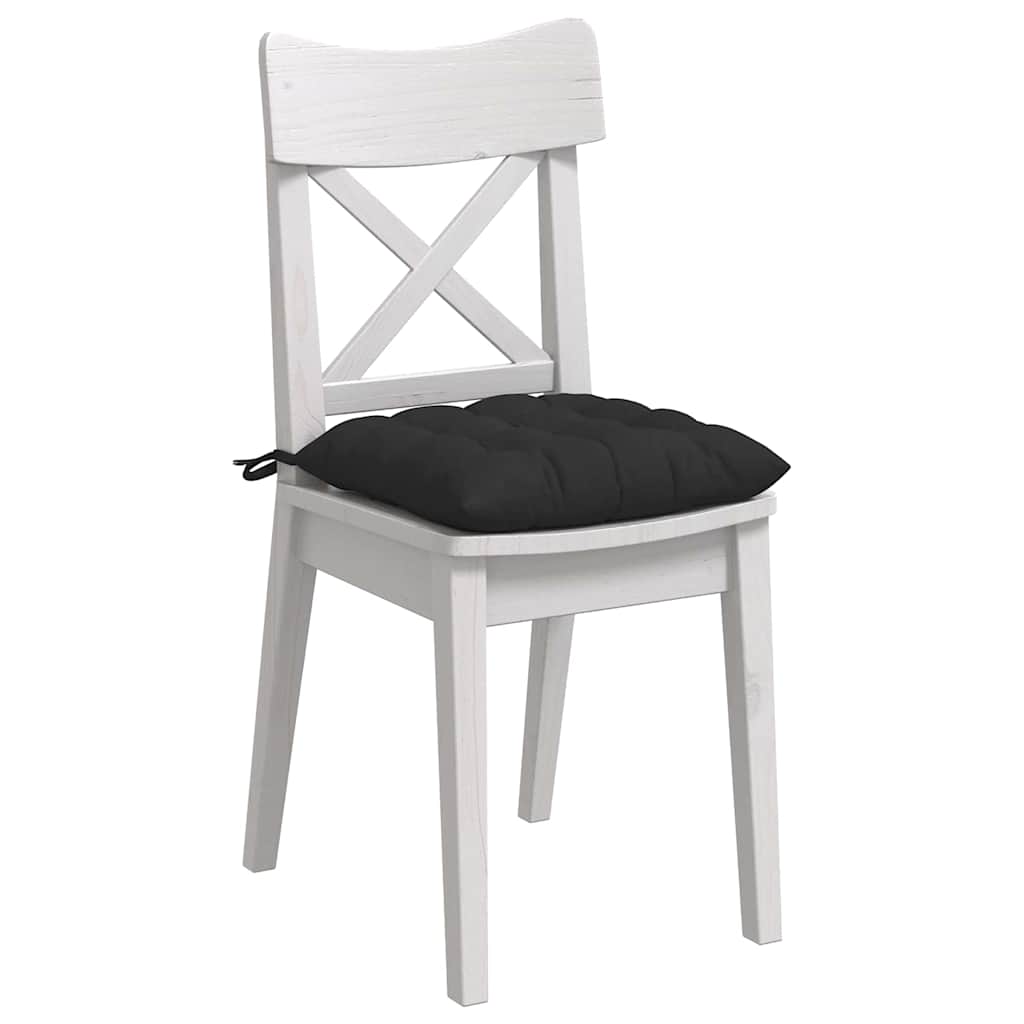 vidaXL Poduszki na siedziska 4 pcs Czarny 40 x 40 x 6 cm Mikrofibra