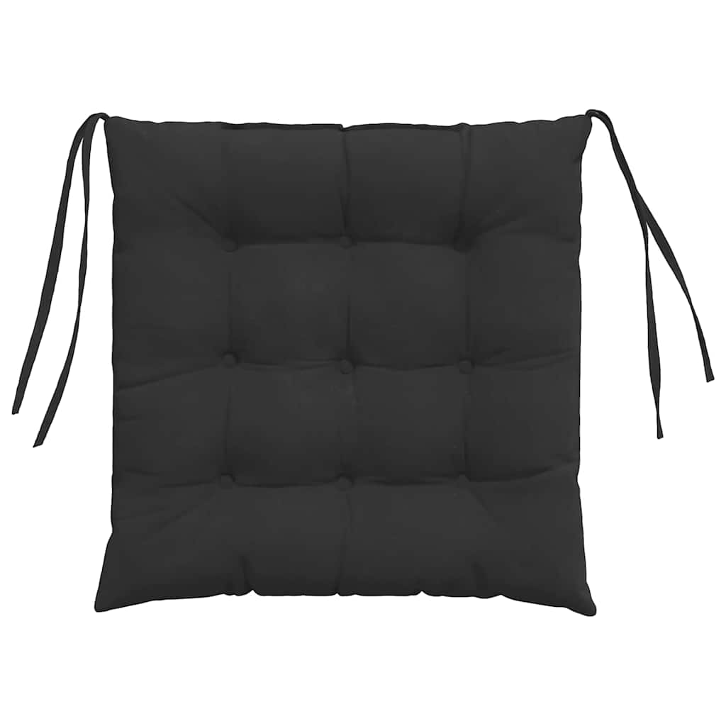 vidaXL Poduszki na siedziska 4 pcs Czarny 40 x 40 x 6 cm Mikrofibra
