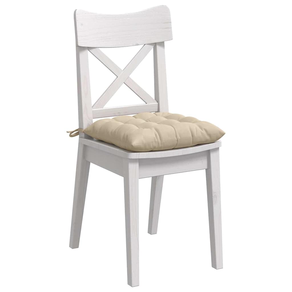 vidaXL Poduszki na siedziska 4 pcs Kremowy 40 x 40 x 6 cm Mikrofibra