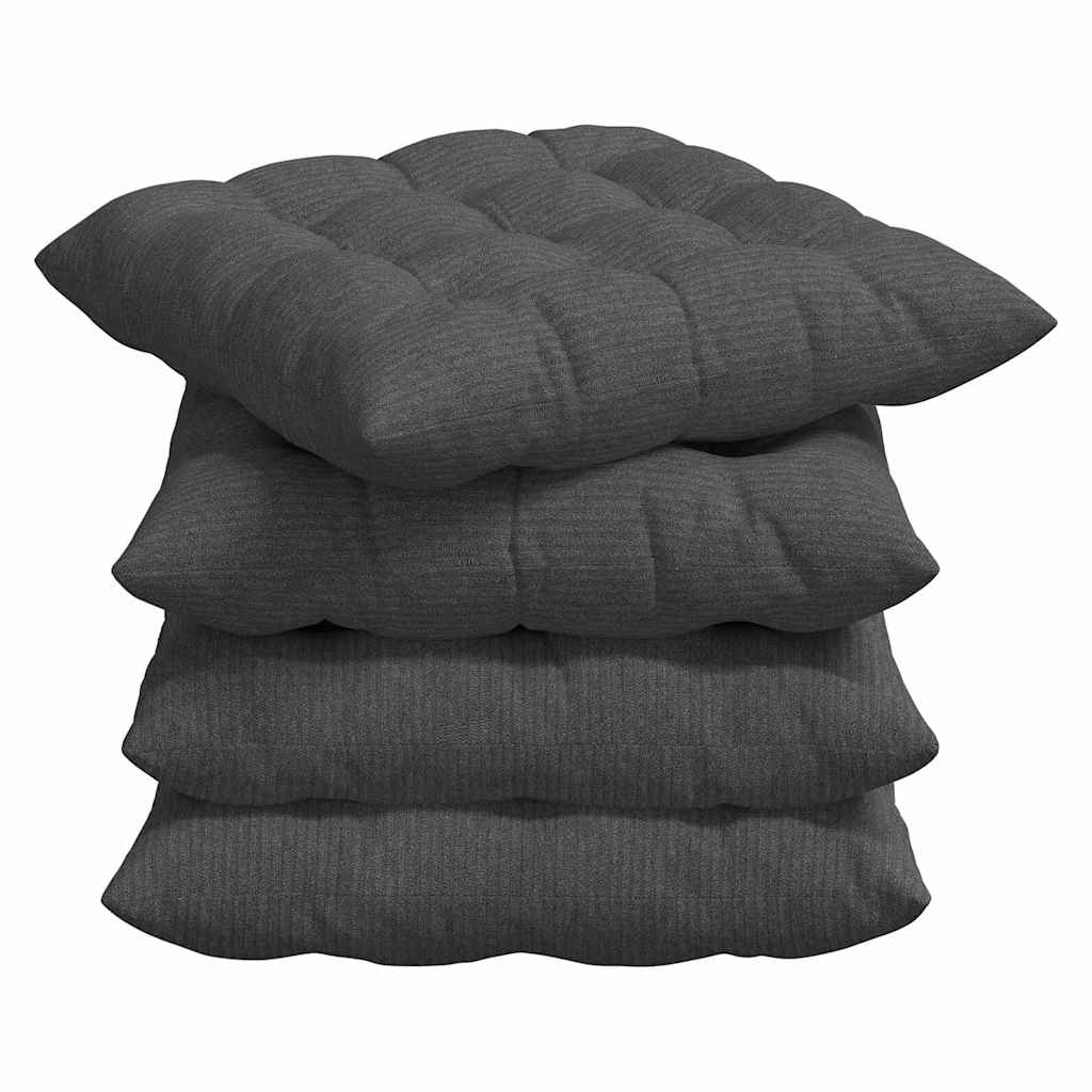 vidaXL Poduszki na siedziska 4 pcs Ciemnoszary 40 x 40 x 6 cm