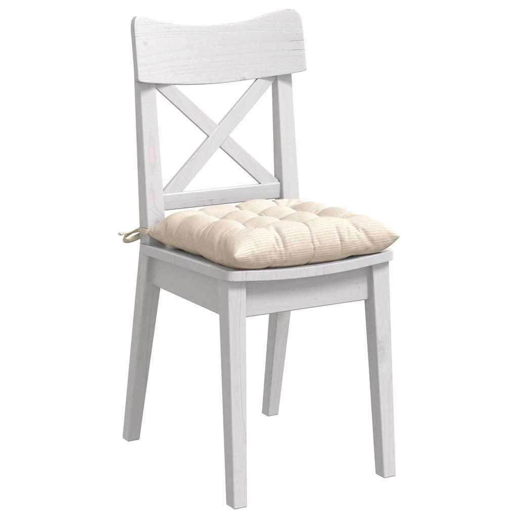vidaXL Poduszki na siedziska 4 pcs Kremowy 40 x 40 x 6 cm