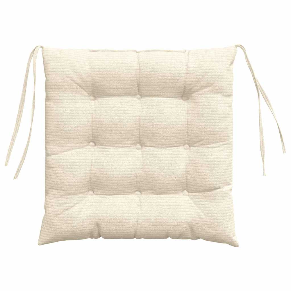 vidaXL Poduszki na siedziska 4 pcs Kremowy 40 x 40 x 6 cm
