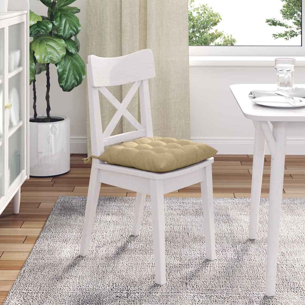 vidaXL Poduszki na siedziska 4 pcs Szary zielony 40 x 40 x 6 cm