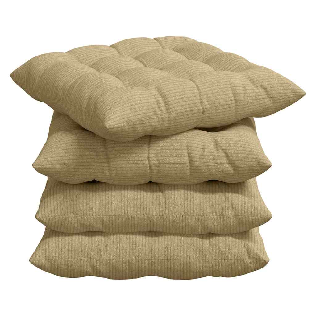 vidaXL Poduszki na siedziska 4 pcs Szary zielony 40 x 40 x 6 cm