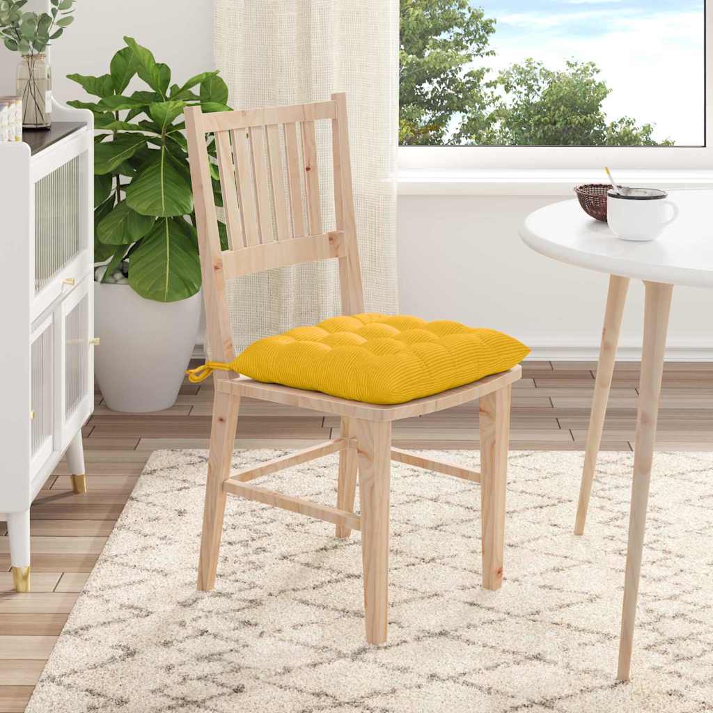 vidaXL Poduszki na siedziska 4 pcs Jasnożółty 40 x 40 x 6 cm