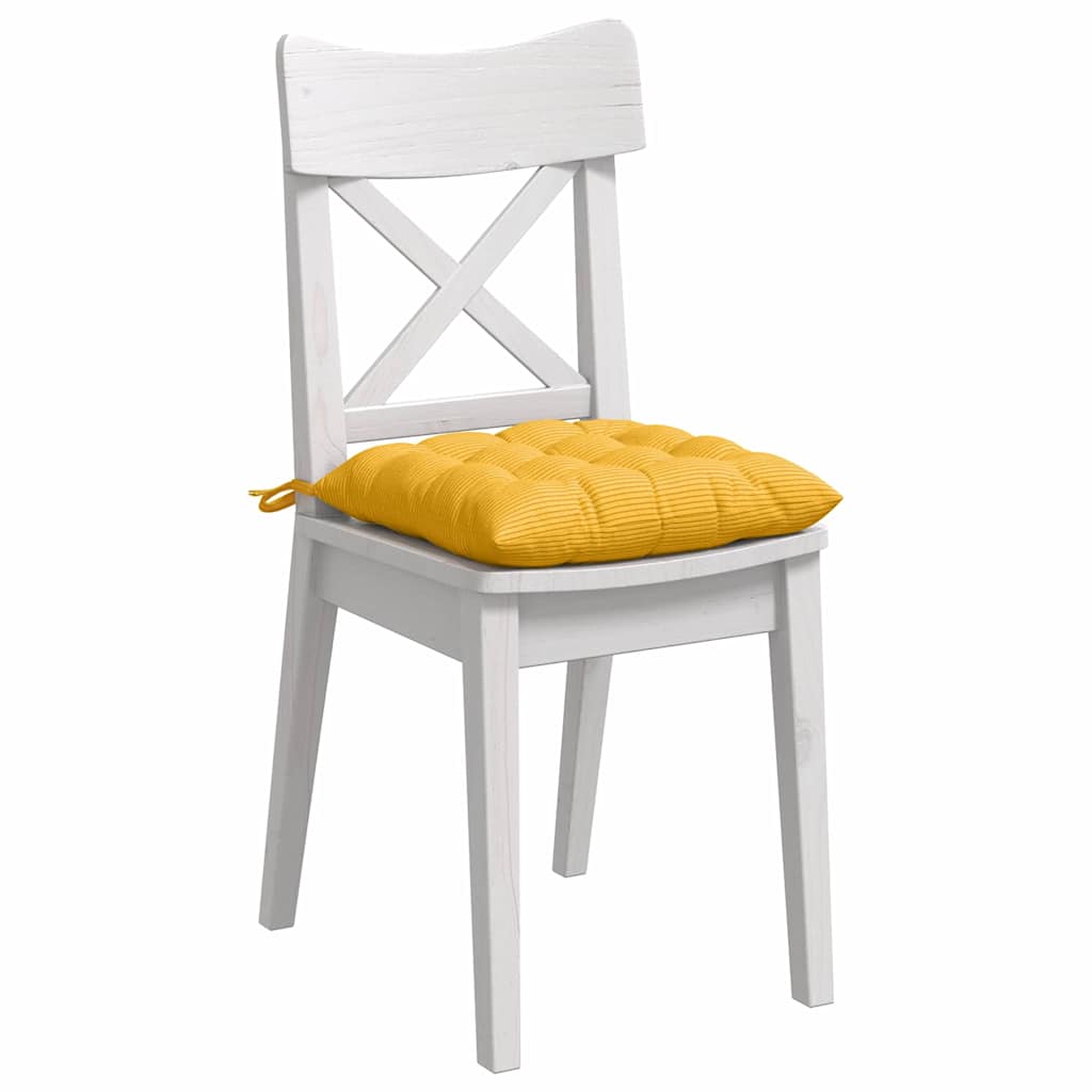 vidaXL Poduszki na siedziska 4 pcs Jasnożółty 40 x 40 x 6 cm