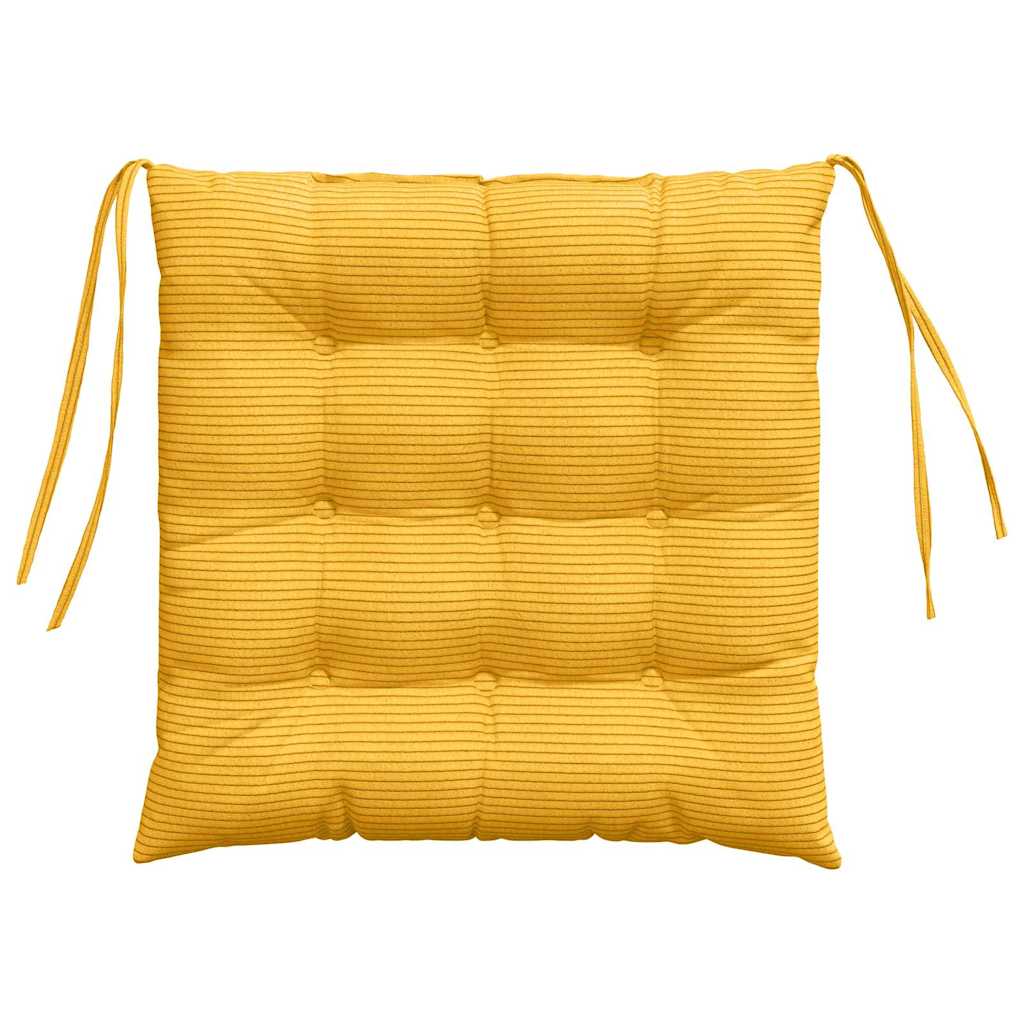vidaXL Poduszki na siedziska 4 pcs Jasnożółty 40 x 40 x 6 cm