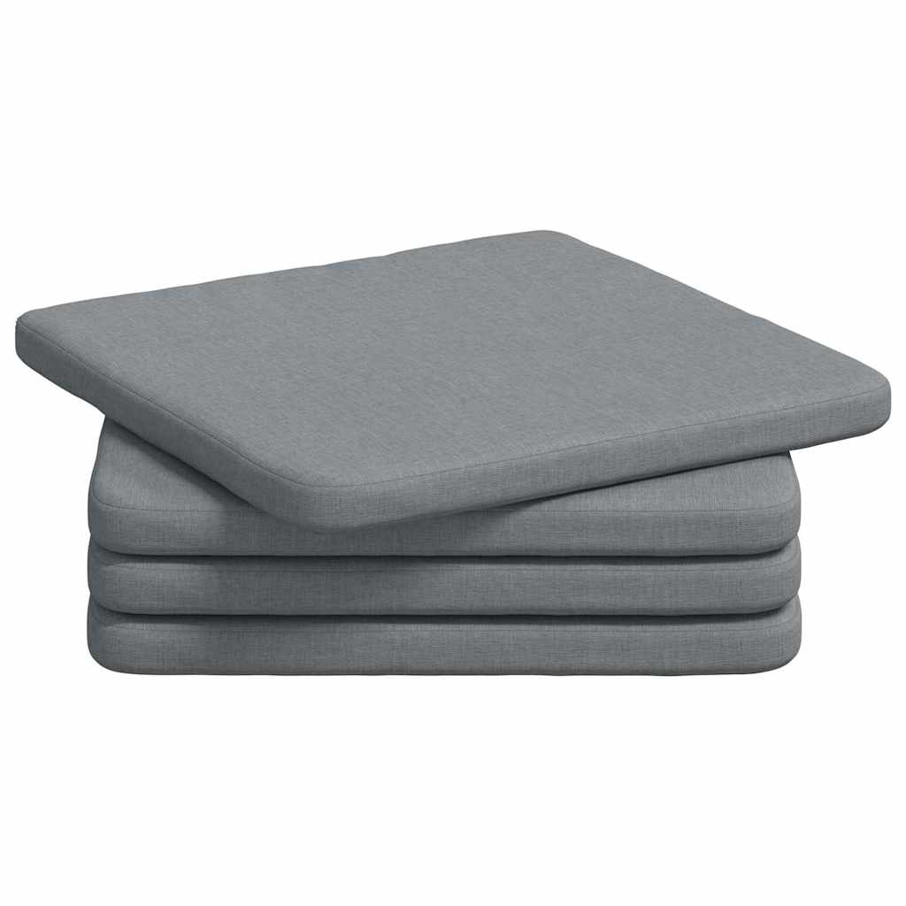 vidaXL Poduszki na siedziska 4 pcs Jasnoszary 40 x 40 x 3 cm tkanina
