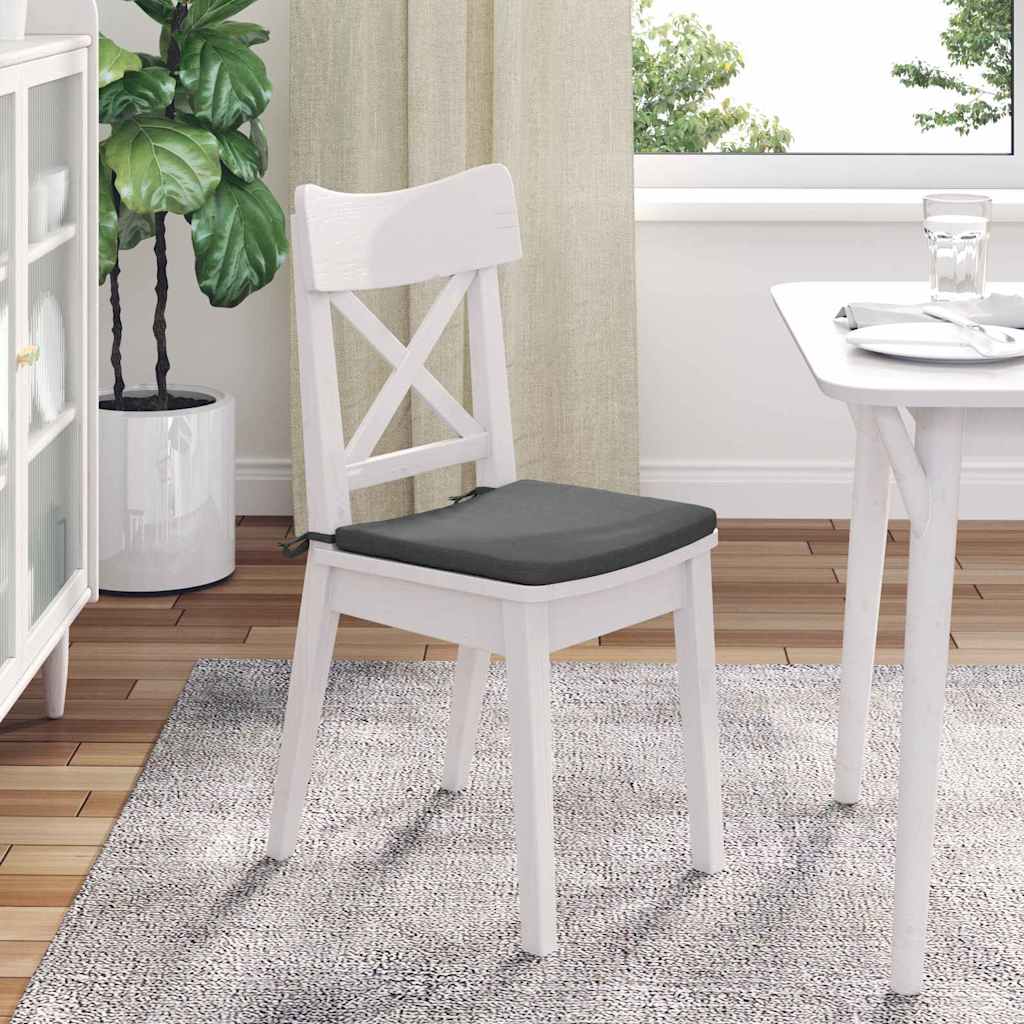 vidaXL Poduszki na siedziska 4 pcs Ciemnoszary 40 x 40 x 3 cm tkanina