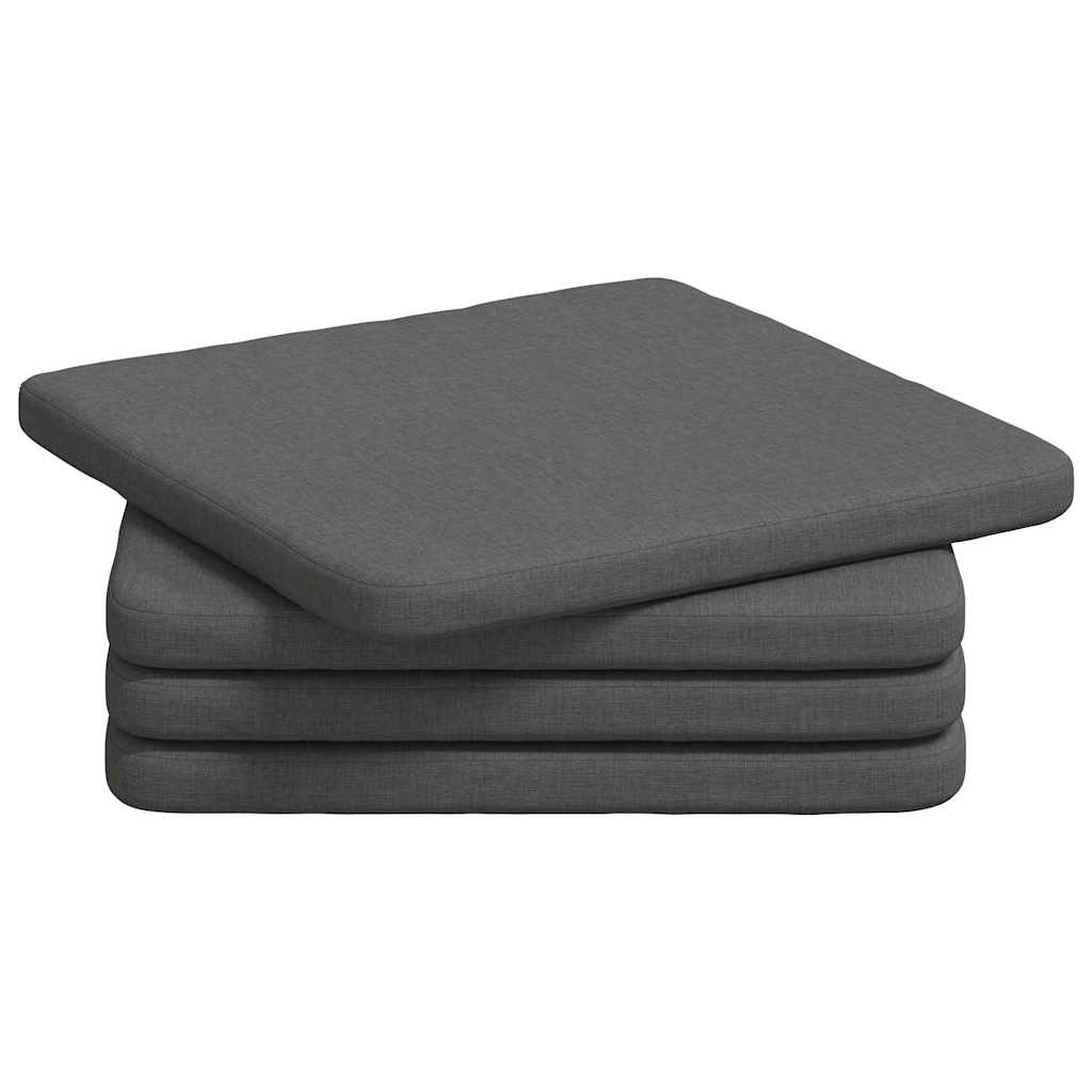 vidaXL Poduszki na siedziska 4 pcs Ciemnoszary 40 x 40 x 3 cm tkanina
