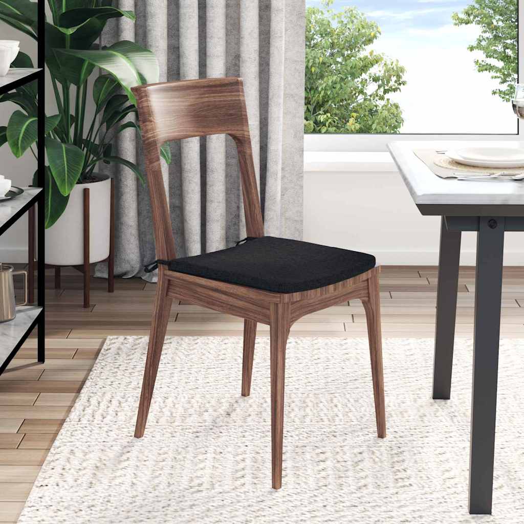 vidaXL Poduszki na siedziska 4 pcs Czarny 40 x 40 x 3 cm tkanina