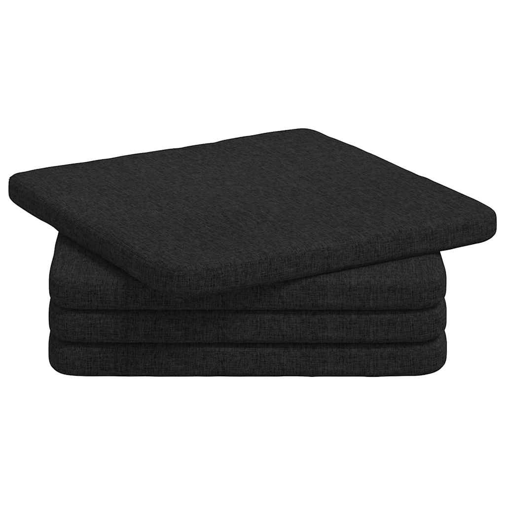 vidaXL Poduszki na siedziska 4 pcs Czarny 40 x 40 x 3 cm tkanina