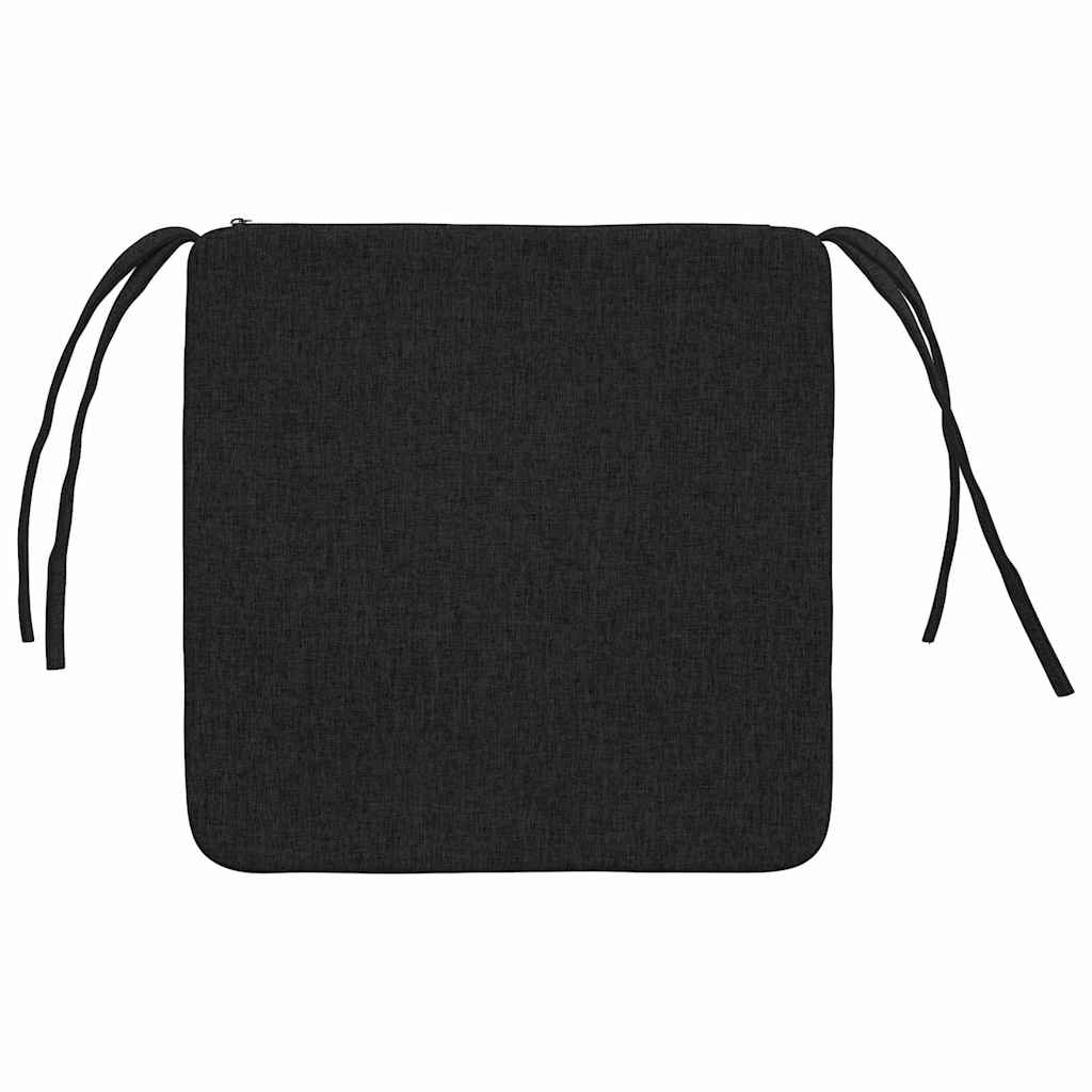 vidaXL Poduszki na siedziska 4 pcs Czarny 40 x 40 x 3 cm tkanina