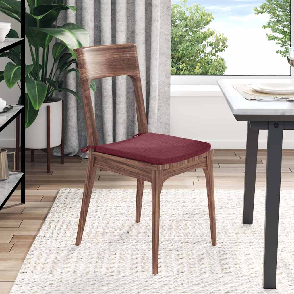 vidaXL Poduszki na siedziska 4 pcs Czerwone wino 40 x 40 x 3 cm