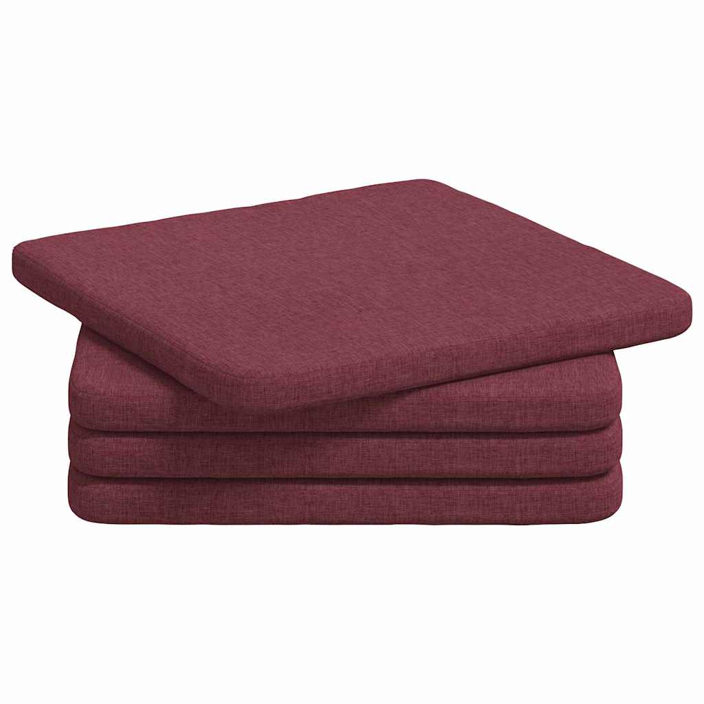 vidaXL Poduszki na siedziska 4 pcs Czerwone wino 40 x 40 x 3 cm