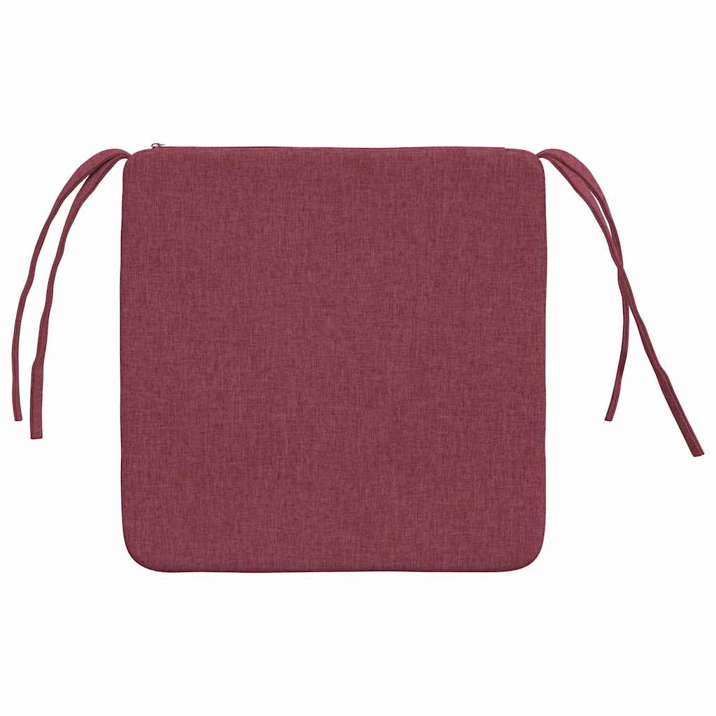 vidaXL Poduszki na siedziska 4 pcs Czerwone wino 40 x 40 x 3 cm