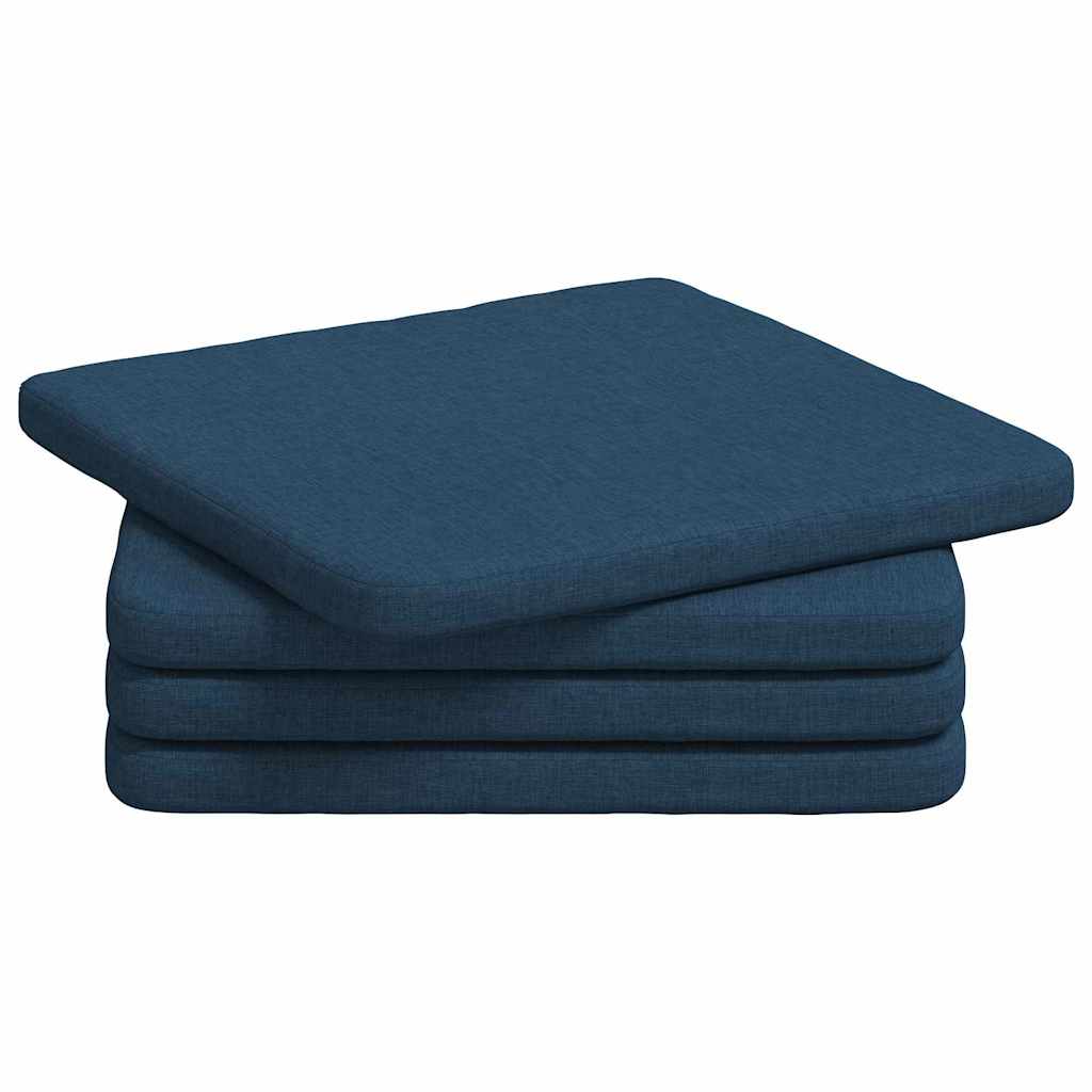 vidaXL Poduszki na siedziska 4 pcs Niebieski 40 x 40 x 3 cm tkanina