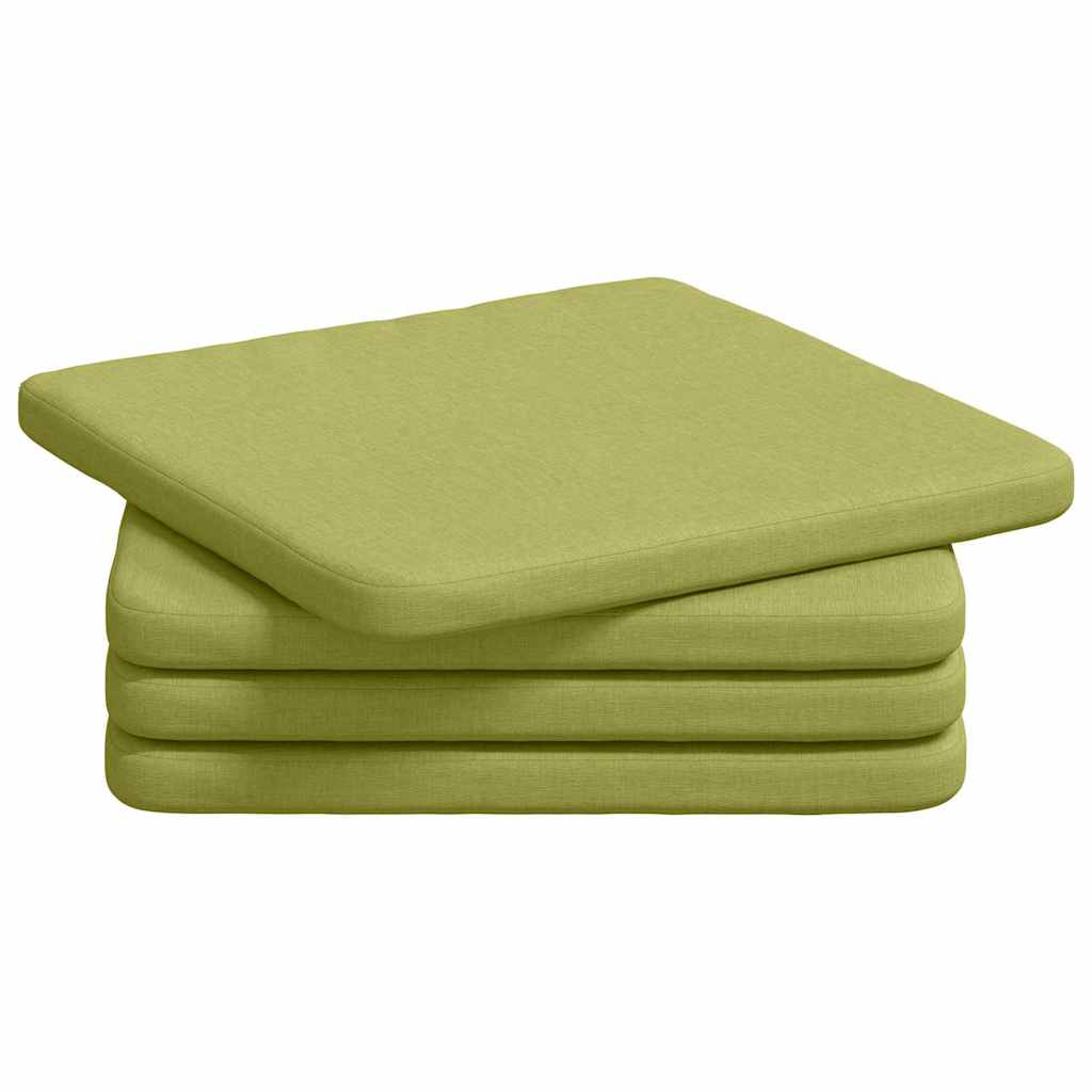 vidaXL Poduszki na siedziska 4 pcs Jasnozielony 40 x 40 x 3 cm tkanina
